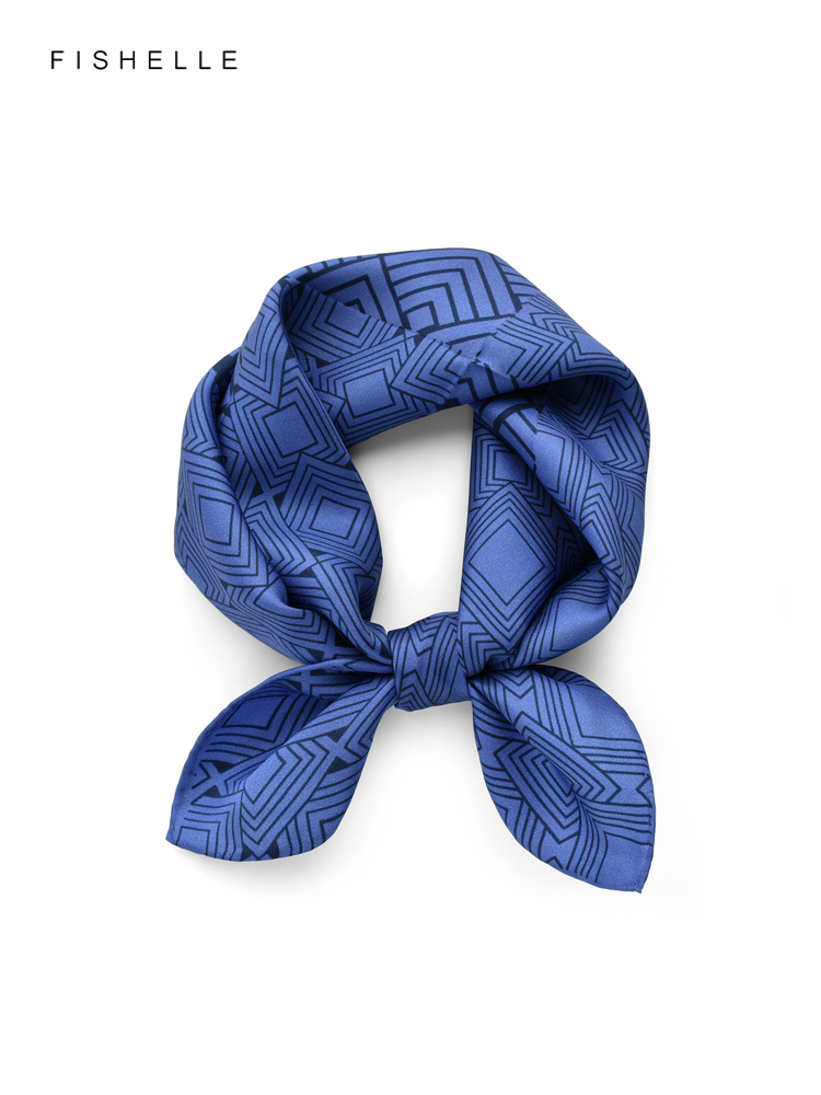 Cina Klasik Biru Putih Porsele - Ascot Neck Scarf ulasan dan harga