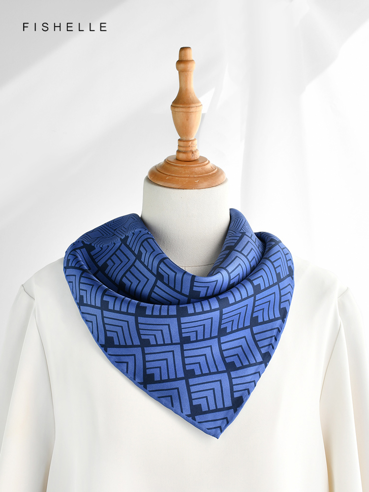 Cina Klasik Biru Putih Porsele - Ascot Neck Scarf ulasan dan harga