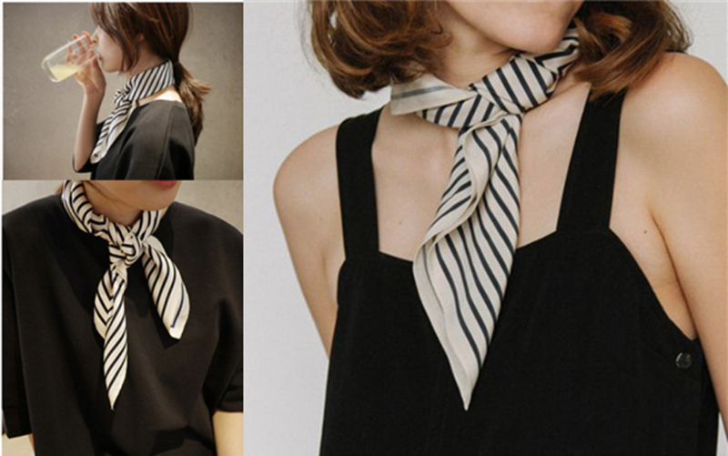 Fringe bingkai persegi syal ba - Silk Tie Striped ulasan dan harga