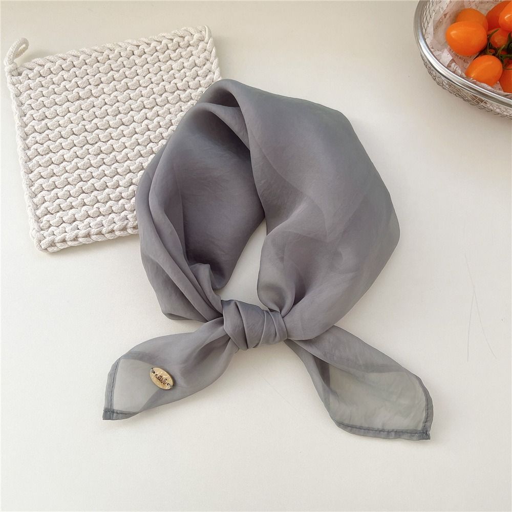 Syal Persegi Kecil Warna Solid - Scarf Silk Square ulasan dan harga