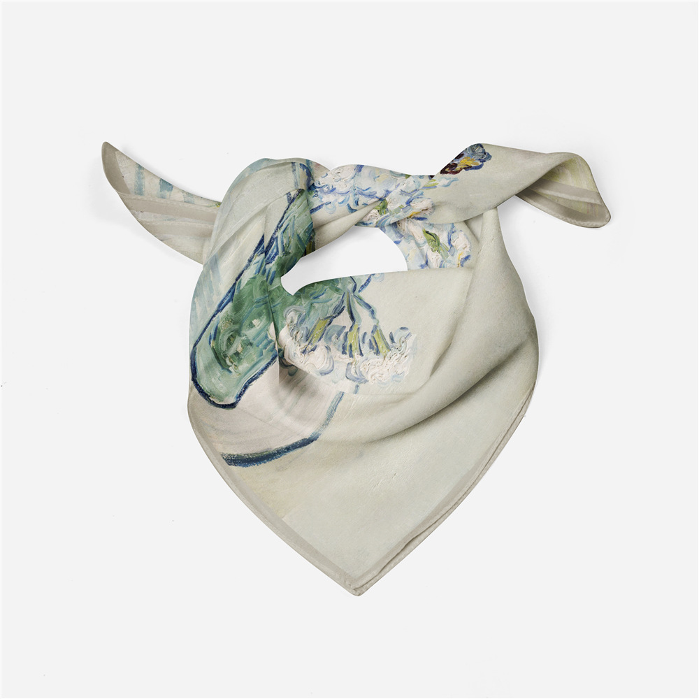 Lukisan Minyak Syal Sutra Mode - Scarf Silk Square ulasan dan harga