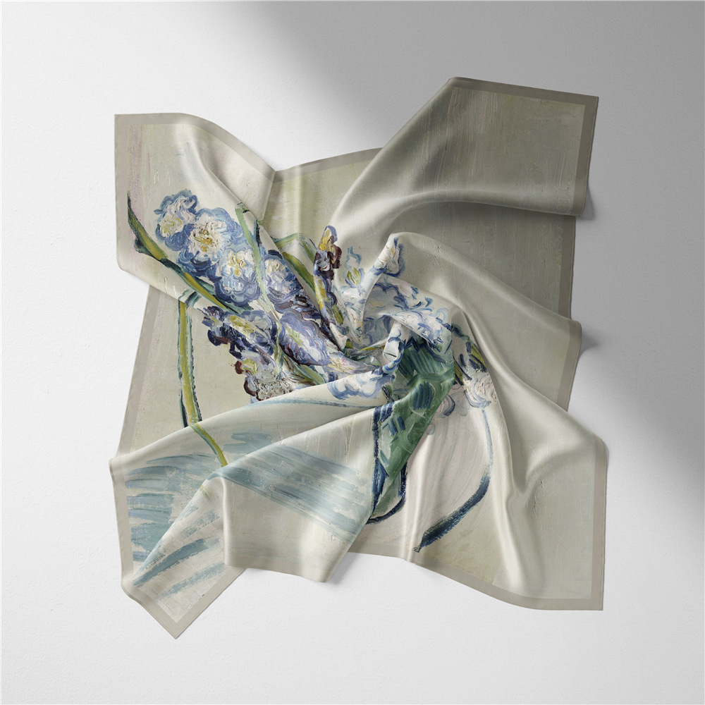 Lukisan Minyak Syal Sutra Mode - Scarf Silk Square ulasan dan harga