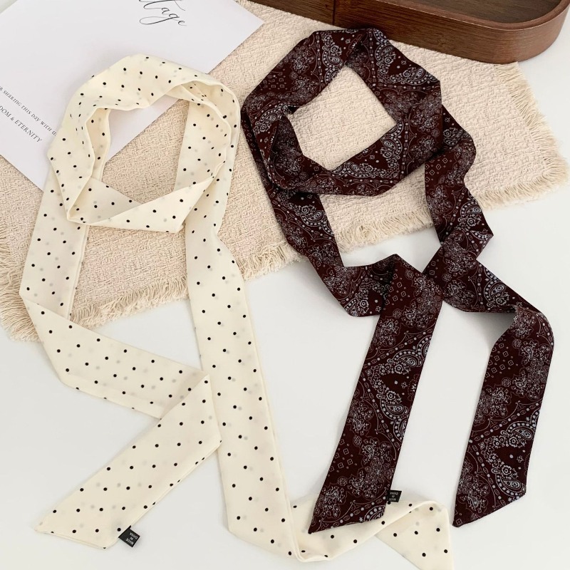 Syal Panjang Motif Polka Dot u - Ascot Neck Scarf ulasan dan harga