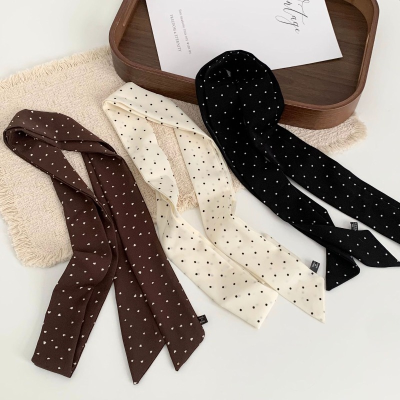 Syal Panjang Motif Polka Dot u - Ascot Neck Scarf ulasan dan harga